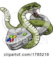Rattlesnake Gamer Video Game Animal Team Mascot by AtStockIllustration