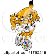 Poster, Art Print Of Wildcat Bobcat Gamer Video Game Animal Team Mascot