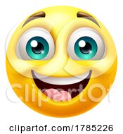 Poster, Art Print Of Happy Smiling Emoji Emoticon Face Cartoon Icon