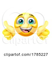 Poster, Art Print Of Thumbs Up Emoji Emoticon Face Cartoon Icon