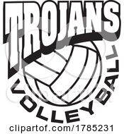 Black And White TROJANS VOLLEYBALL Sports Team Design