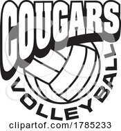 Poster, Art Print Of Black And White Cougars Volleyball Sports Team Design