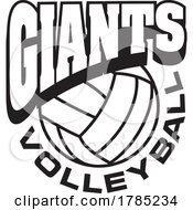 Poster, Art Print Of Black And White Giants Volleyball Sports Team Design