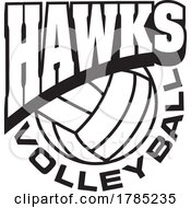 Poster, Art Print Of Black And White Hawks Volleyball Sports Team Design