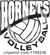 Black And White HORNETS VOLLEYBALL Sports Team Design