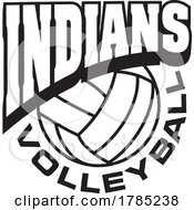 Poster, Art Print Of Black And White Indians Volleyball Sports Team Design