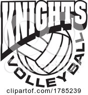 Black And White KNIGHTS VOLLEYBALL Sports Team Design by Johnny Sajem