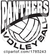 Poster, Art Print Of Black And White Panthers Volleyball Sports Team Design