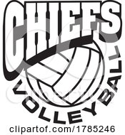 Poster, Art Print Of Black And White Chiefs Volleyball Sports Team Design