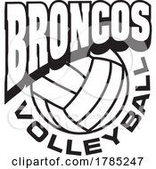 Poster, Art Print Of Black And White Broncos Volleyball Sports Team Design