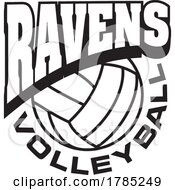 Poster, Art Print Of Black And White Ravens Volleyball Sports Team Design