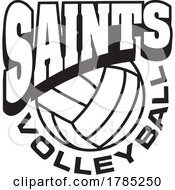 Poster, Art Print Of Black And White Saints Volleyball Sports Team Design