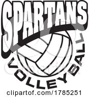 Poster, Art Print Of Black And White Spartans Volleyball Sports Team Design