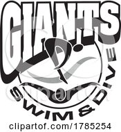 Black And White GIANTS Swim And Dive Sports Team Design