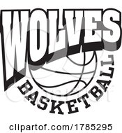 Poster, Art Print Of Black And White Wolves Basketball Sports Team Design