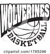 Poster, Art Print Of Black And White Wolverines Basketball Sports Team Design