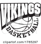 Poster, Art Print Of Black And White Vikings Basketball Sports Team Design