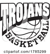 Poster, Art Print Of Black And White Trojans Basketball Sports Team Design