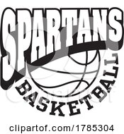 Poster, Art Print Of Black And White Spartans Basketball Sports Team Design
