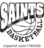 Poster, Art Print Of Black And White Saints Basketball Sports Team Design