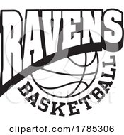 Poster, Art Print Of Black And White Ravens Basketball Sports Team Design