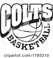 Poster, Art Print Of Black And White Colts Basketball Sports Team Design