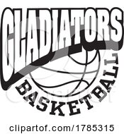 Poster, Art Print Of Black And White Gladiators Basketball Sports Team Design