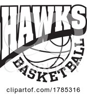 Poster, Art Print Of Black And White Hawks Basketball Sports Team Design