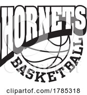 Poster, Art Print Of Black And White Hornets Basketball Sports Team Design