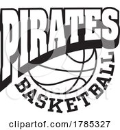 Poster, Art Print Of Black And White Pirates Basketball Sports Team Design