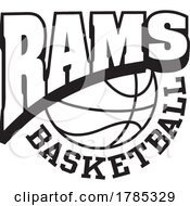 Poster, Art Print Of Black And White Rams Basketball Sports Team Design