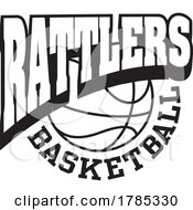 Poster, Art Print Of Black And White Rattlers Basketball Sports Team Design