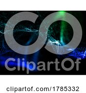 Poster, Art Print Of 3d Technology Background With Flowing Cyber Particles Design