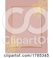 Elegant Frame Design With Glitter Gold Floral Elements