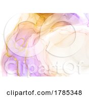 Poster, Art Print Of Hand Painted Alcohol Ink Pastel Background With Gold Glitter