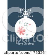 Poster, Art Print Of Christmas Card Design With Hanging Bauble