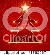 Poster, Art Print Of Glittery Christmas Tree Background Design