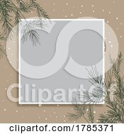 Poster, Art Print Of Vintage Christmas Background With Blank Frame