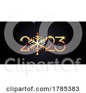 Glittery Gold Happy New Year Banner Design 2211