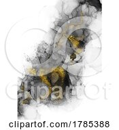 Poster, Art Print Of Alcohol Ink Hand Painted Design With Gold Glitter Elements