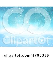 Poster, Art Print Of Christmas Landscape Background With Falling Snow