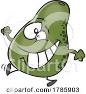 Clipart Cartoon Happy Walking Avocado