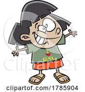 Poster, Art Print Of Clipart Cartoon Girl Wearing An I Love Esl Shirt