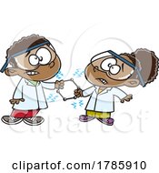 Poster, Art Print Of Clipart Cartoon Science Kids Studying Electricity
