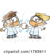 Poster, Art Print Of Clipart Cartoon Science Kids Studying Electricity