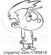 Poster, Art Print Of Clipart Cartoon Boy With A Suction Dart On His Forehead