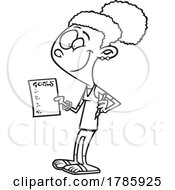 Poster, Art Print Of Clipart Cartoon Teen Girl Showing Her Goals List