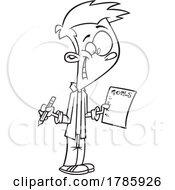 Clipart Cartoon Teen Boy Showing His Goals List