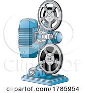 Poster, Art Print Of Vintage Blue Movie Projector