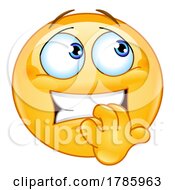 Cartoon Emoticon With A Very Nervous Expression